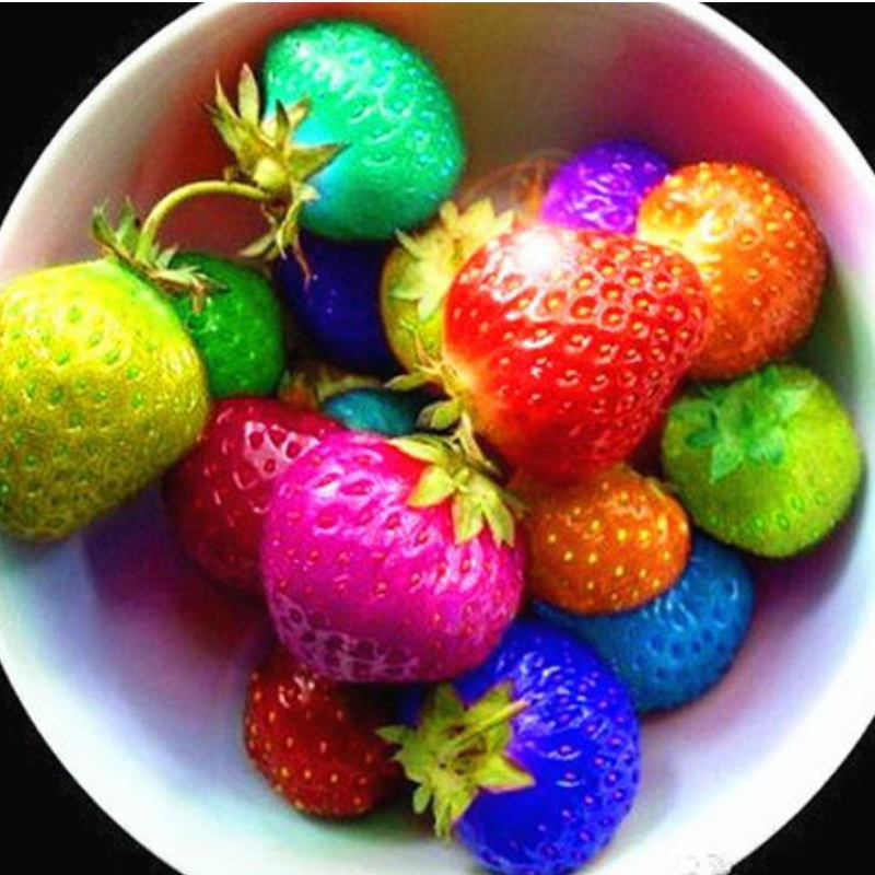 Rainbow Colored Magical Strawberries Seeds