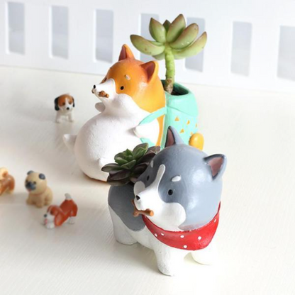 Tiny Cute Dog Flower Pots