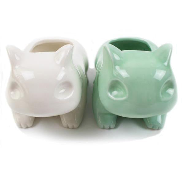 Pokemon Bulbasaur Green And White Ceramic Flowerpot