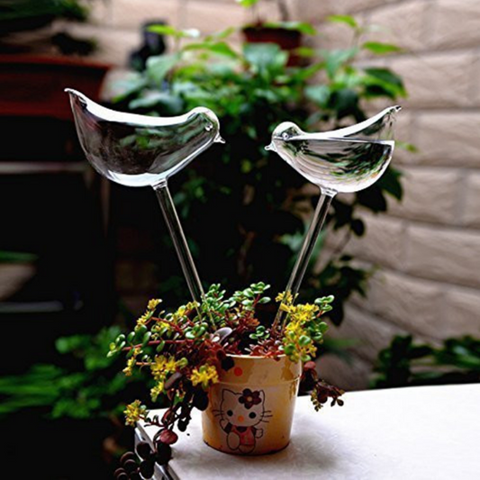 Self Watering Glass Shaped Birds