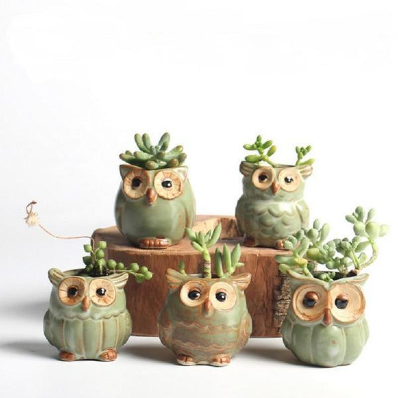 Owl Shaped Ceramic Flower Pot